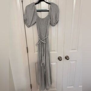 Clad & Cloth (M) Jumpsuit - White w/ Black Stripes